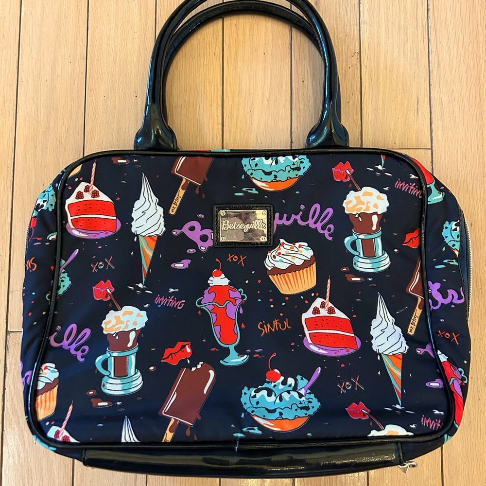 Betseyville by Betsey Johnson Treats Print Nylon Cosmetics/Makeup Bag